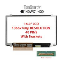  14.0" Laptop LCD Screen 1366x768p 40 Pins with Brackets HB140WX1-400